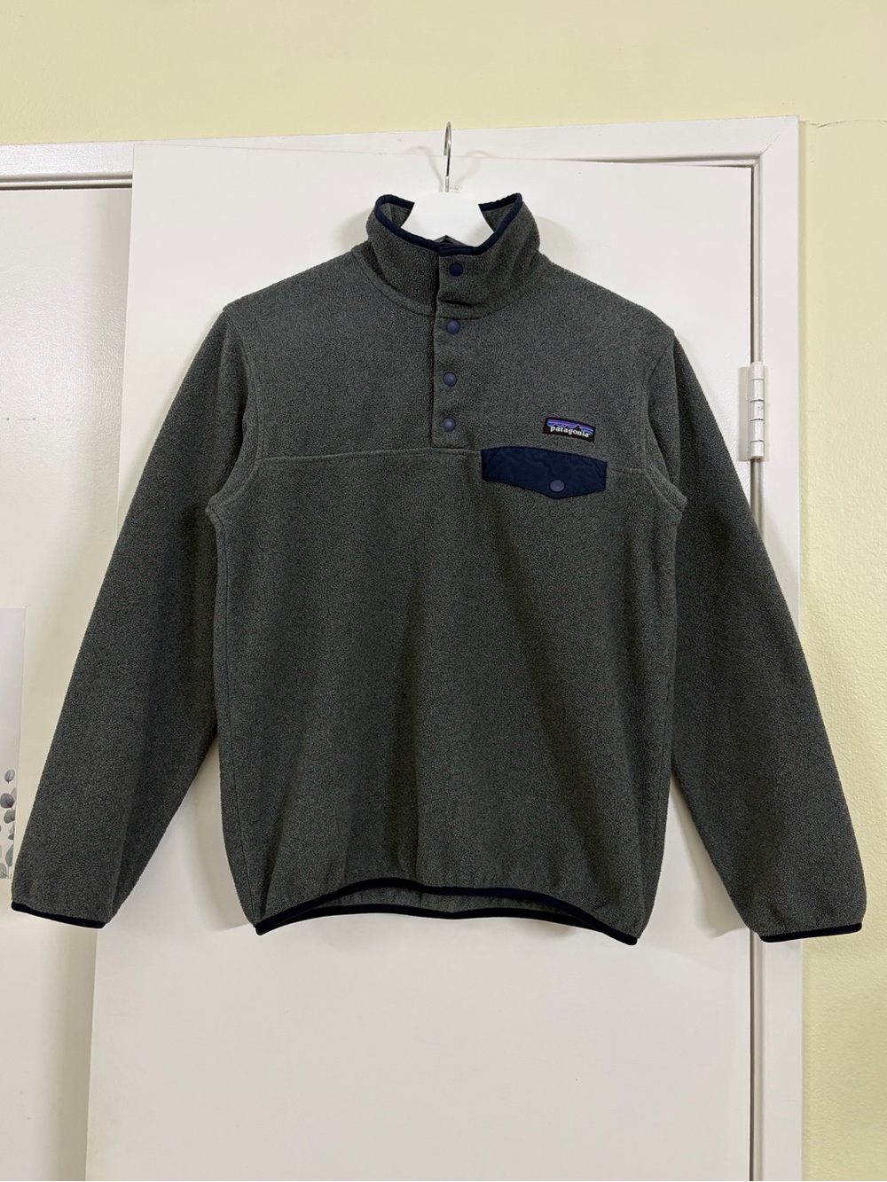 Patagonia Synchilla Snap-T Fleece Pullover Gray Navy Women’s XS Outdoor Hiking - Picture 1 of 8